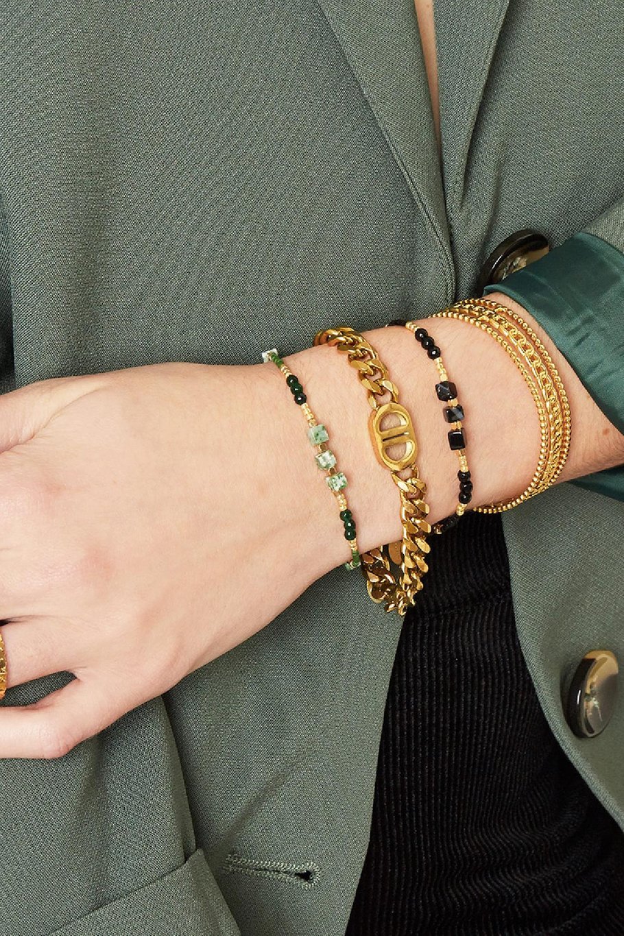 Pulsera All Natural Verde Acero inoxidable Imagen4